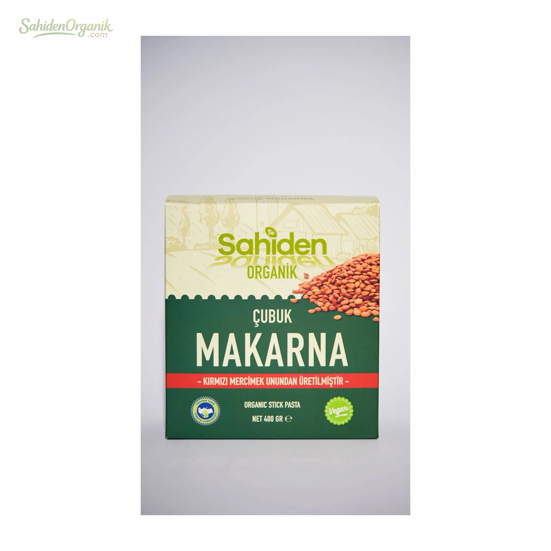 Organik Kırmızı Mercimekli Çubuk Makarna